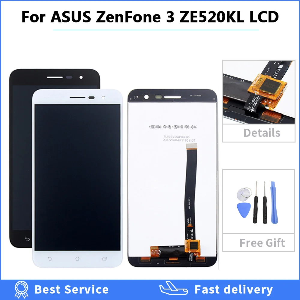 Для Asus Zenfone 3 ZE520KL ЖК-панель сенсорный экран дигитайзер сборка для ЖК-дисплей Z017D