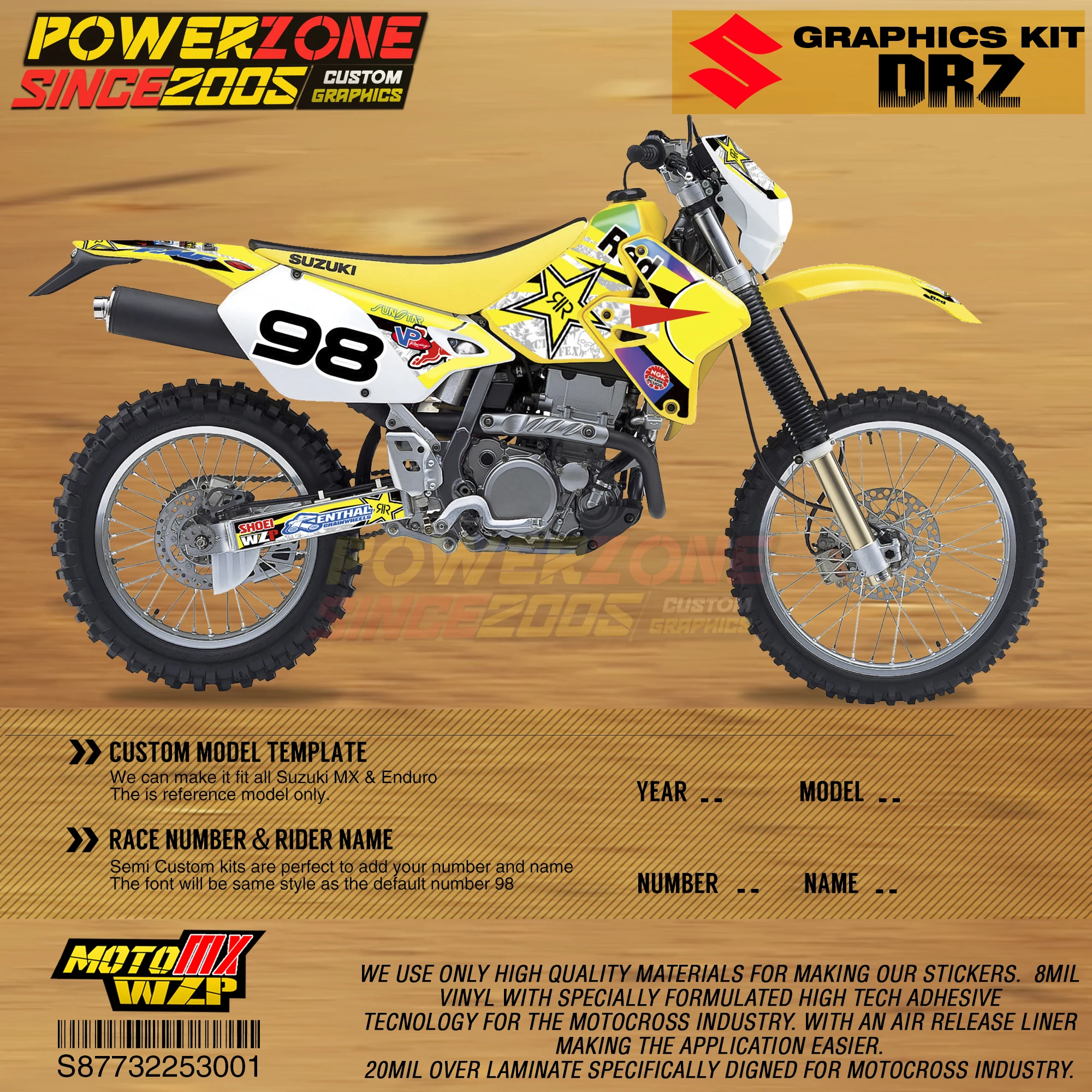 Персонализированные графические фоны PowerZone Team наклейки 3M Набор наклеек для Suzuki