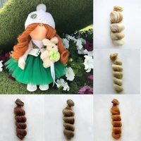 1pcs hair extensions natural color roman curly hair wefts for bjd sd blyth american dolls diy doll wigs high temperature wire