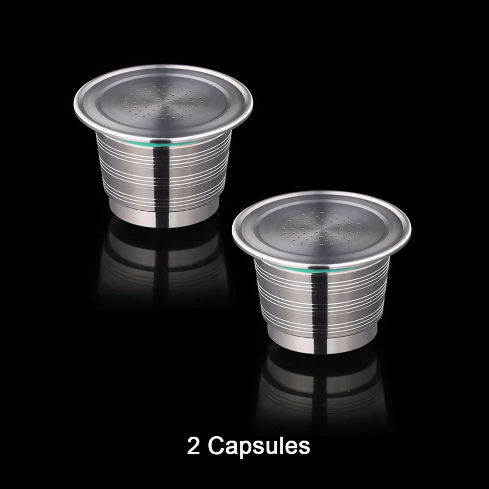 2 Capsules Многоразовые капсулы кофе Nespresso трамбовочный набор многоразового использования из нержавеющей стали Эспрессо Pod фильтр перезаряжаемый Nespresso кофе инструмент - Цвет: 2 Capsules