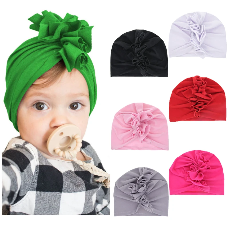 Новая Модная хлопковая плиссированная шапка для новорожденных мягкая малышей