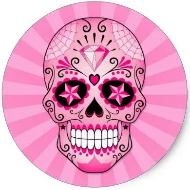 

1.5inch Pink Diamond Sugar Skull Classic Round Sticker