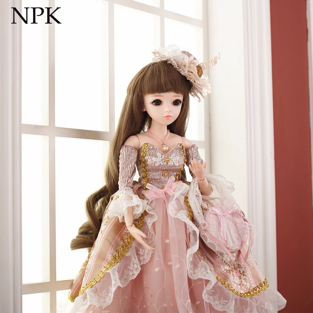 Кукла NPK 60 см BJD 1/3 Милая принцесса SD куклы с платьем парики обувь макияж реборн
