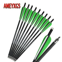 12pcs 17inch crossbow arrow archery accessories carbon arrows removable arrowhead for hunting bow and arrow shooting practice