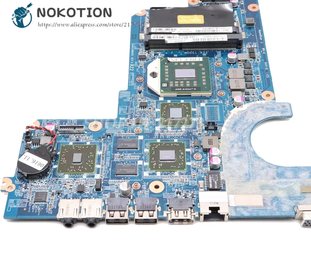 NOKOTION 638855-001 647627-001 для HP Pavilion G4 G6 G7 Материнская плата ноутбука DA0R22MB6D0 разъем S1 DDR3 HD4250 Процессор