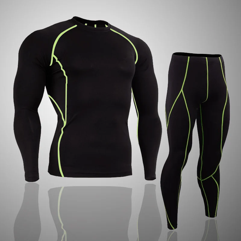 Новый компрессионный Быстросохнущий облегающий спортивный костюм для мужчин