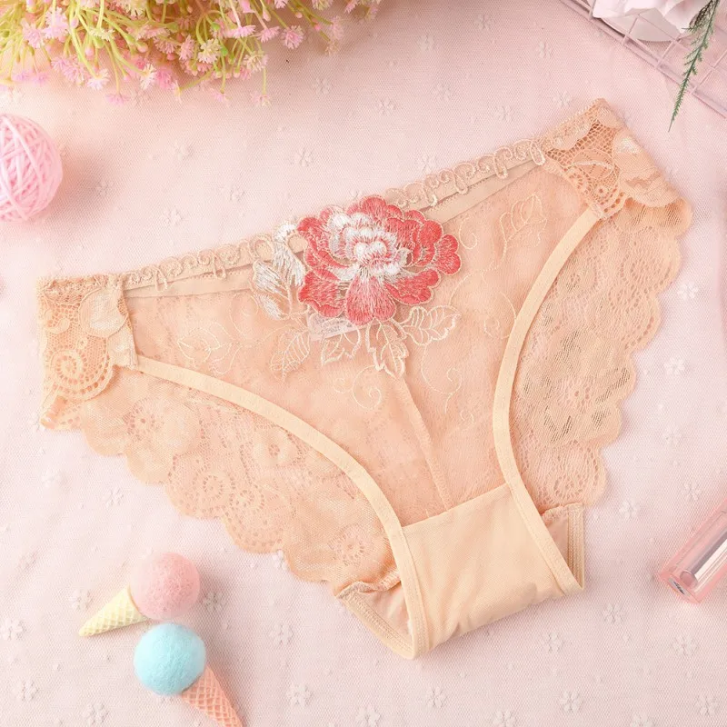 Модные сексуальные ультратонкие трусики для женщин кружевные с цветочным