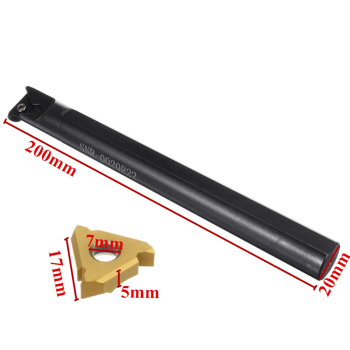 

SNR0020R22 CNC Tool Rod Threading Turning Boring Bar Holder +10 22NR G60 Inserts