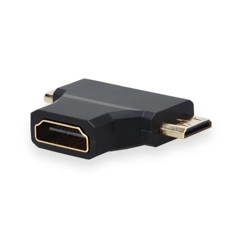 2021 Новое поступление черный 3 в 1 микро/мини тройной адаптер HD HDMI совместимый