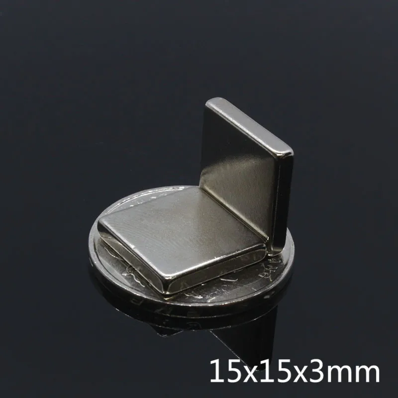 5 шт./лот 15x15x3 мм сверхпрочный блок кубовидные неодимовые магниты N35 NdFeB 15*15*3
