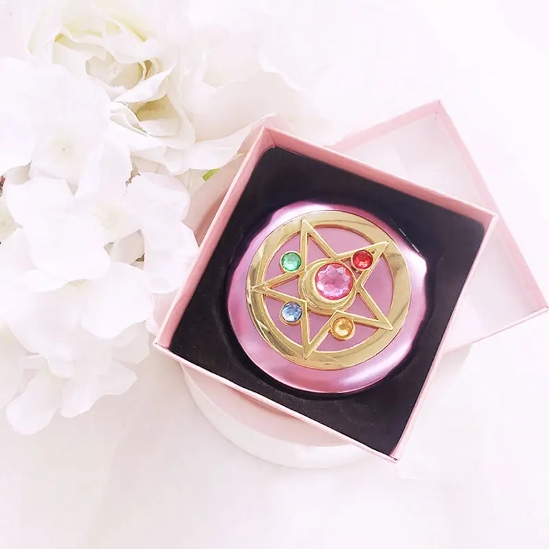Аниме Сейлор Muun Crystal Pink в сложенном виде косметическое зеркало для макияжа
