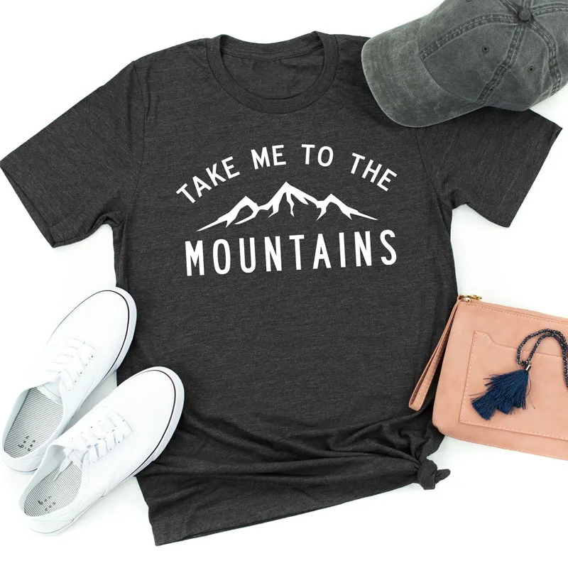 Футболка женская с коротким рукавом и графическим принтом Take Me To The Mountain | Женская