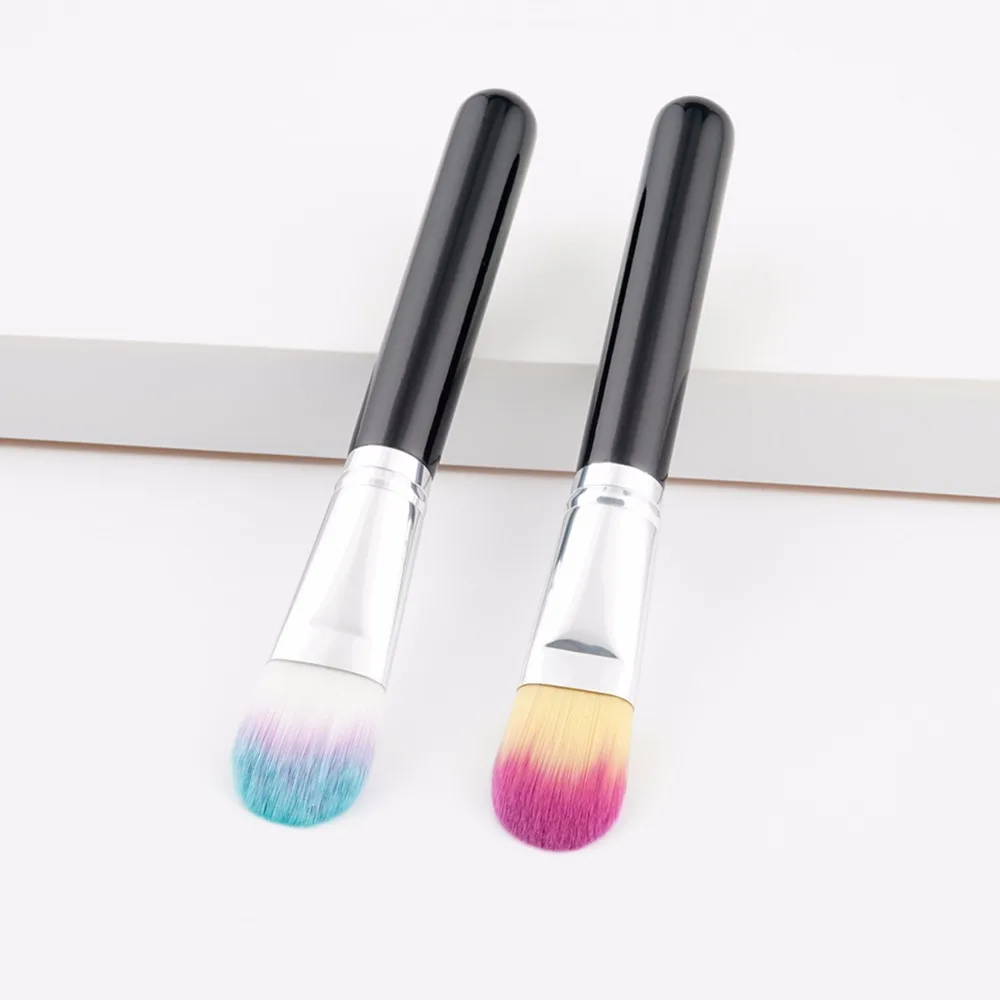 Single DIY Mask Brush Makeup Professional Foundation Blush Powder Soft Wooden Handle Women Brushes Blue/Red | Красота и здоровье