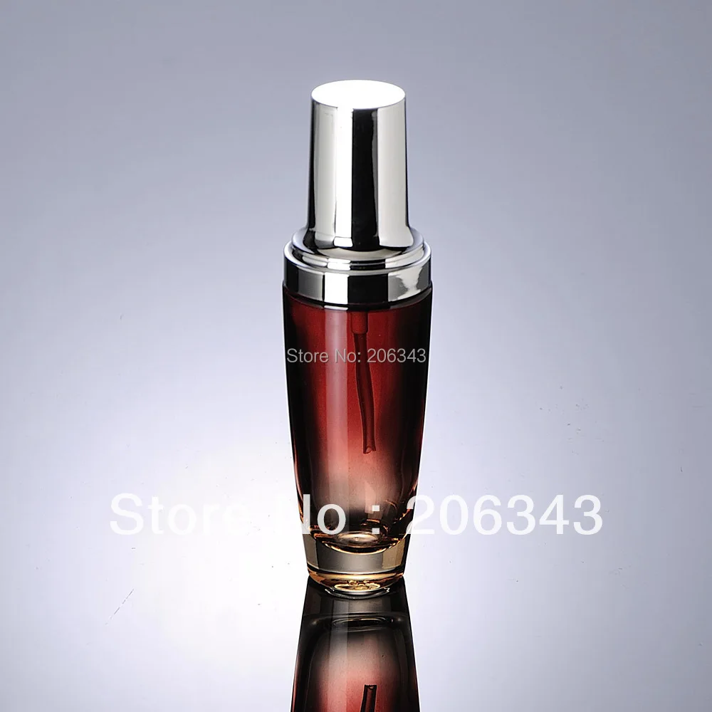 30 мл Красная/прозрачная/Черная Стеклянная бутылка с серебряным пресс-насосом и