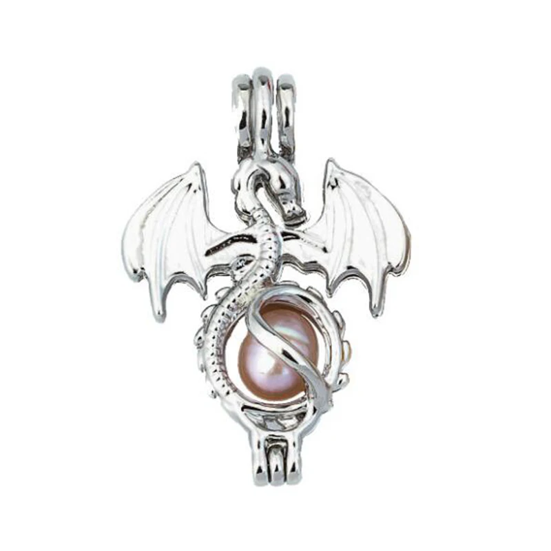 Серебряная клетка с жемчугом дракона Ювелирная фурнитура медальон кулон эфирное