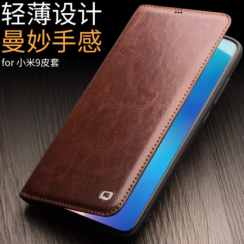 Для Xiaomi mi, 8, 9, mi, 8, mi, 9, QIALINO, брендовый чехол из натуральной телячьей кожи, чехол для телефона, откидная крышка, Ретро стиль, бизнес