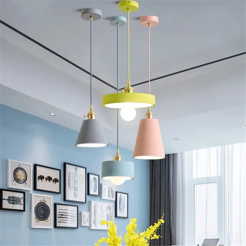 

Industrial Vintage LED Pendant Light Loft Color Cement Hanging Lamp Home Deco Lighting Antique Droplight Fixtures Lampara