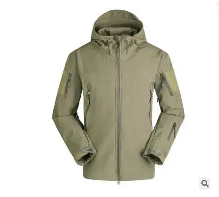 Мужская Уличная тактическая куртка V5.0 из кожи акулы софтшелл Водонепроницаемая Мужская Спортивная Флисовая теплая камуфляжная куртка-кардиган с капюшоном