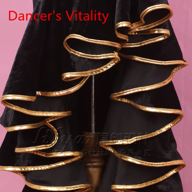 2017 платье для латинских танцев женская короткая юбка с волнистыми краями Сальса