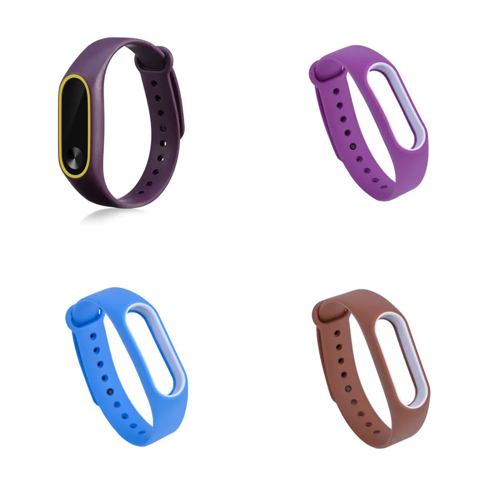 Двухцветные аксессуары для Mi Band 2 сменный силиконовый ремешок на запястье умного