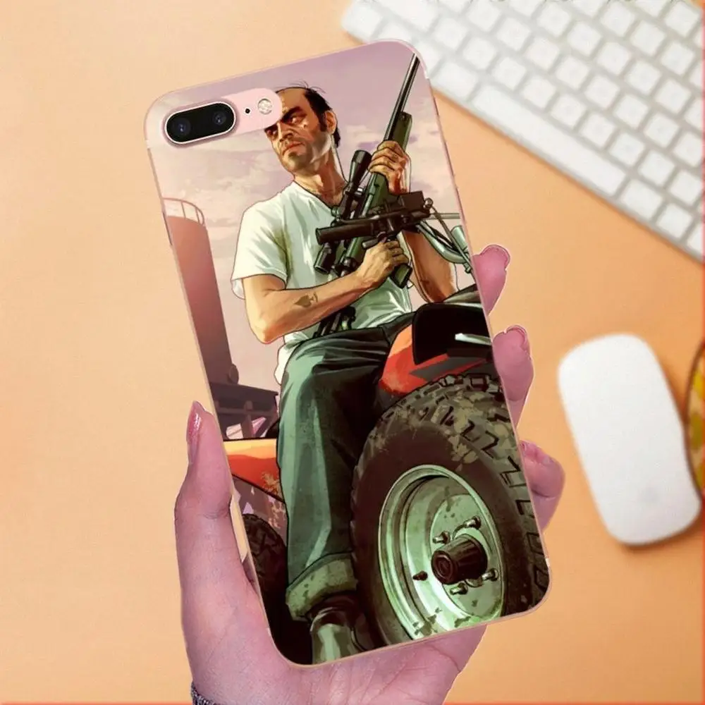 Чехол Gta 5 из ТПУ для Huawei Honor 4C 5A 5C 5X 6 6C 6A 6X 7 7X 8 9 V8 V10 Y3II Y5II Y6II G8 P7 Play Lite | Мобильные