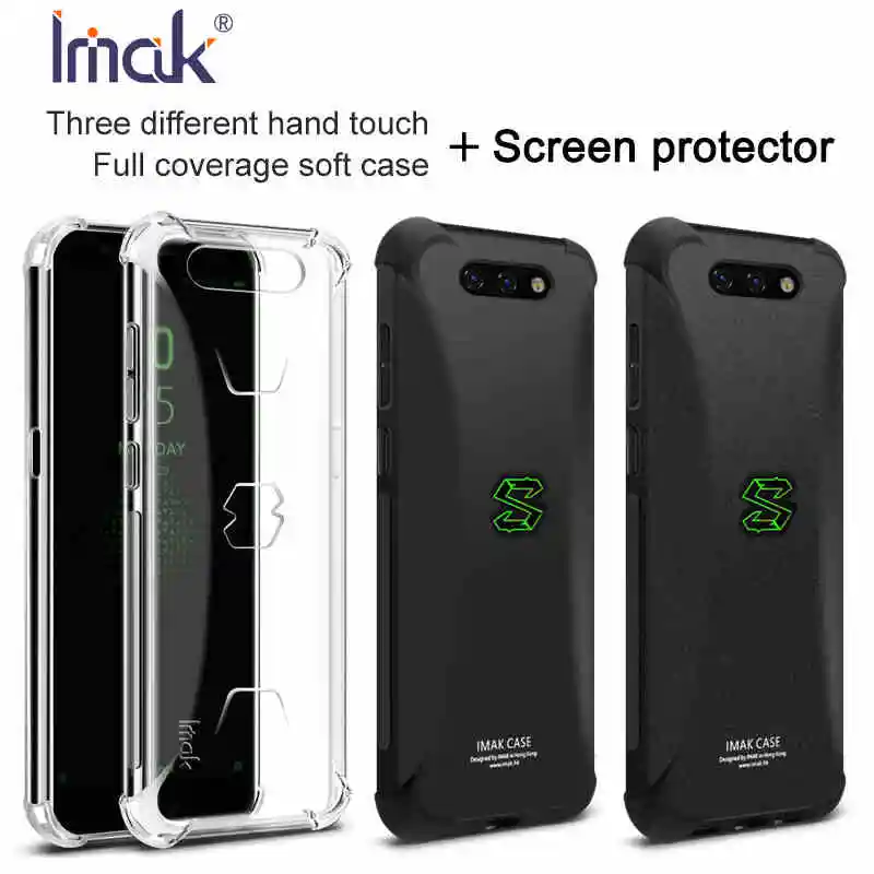 IMAK Для Xiaomi черный чехол с акулой чехол силиконовый мягкий чехол для телефона из ТПУ 5,9" для черной акулы защитный экран+ защита экрана