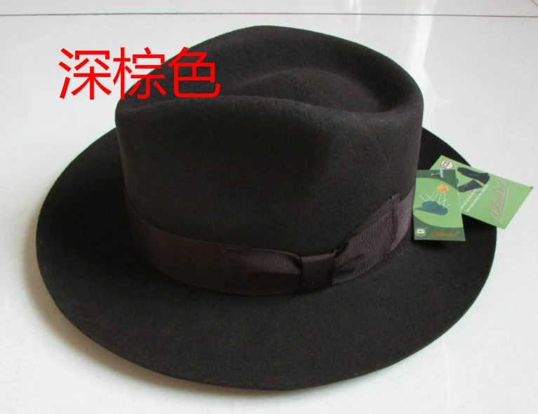 Шерстяная Фетровая Шляпа Дерби шляпа Fedora фетровая шляпа Billycock Зимняя мода Котелок головные уборы шерстяные шляпы Федора и трибли мужская шапка B-8130
