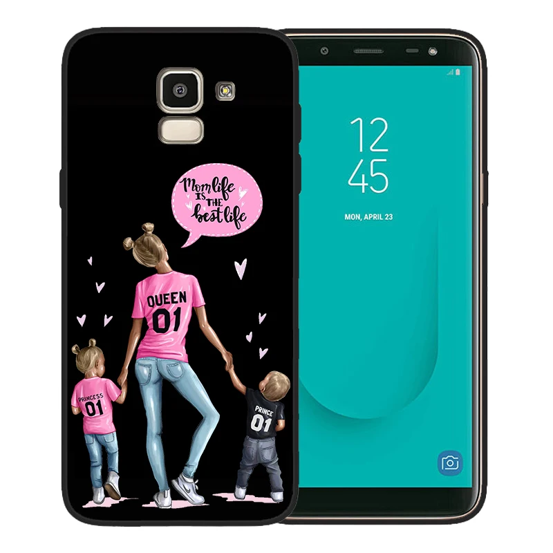 Чехол для телефона Samsung Galaxy S10, чехол s8, S7, S9, J7, J4, J6, J8 Plus, Note 8, 9, коричневый цвет, мама, ребенок, мышь, супер мама, девочка, Etui, чехол