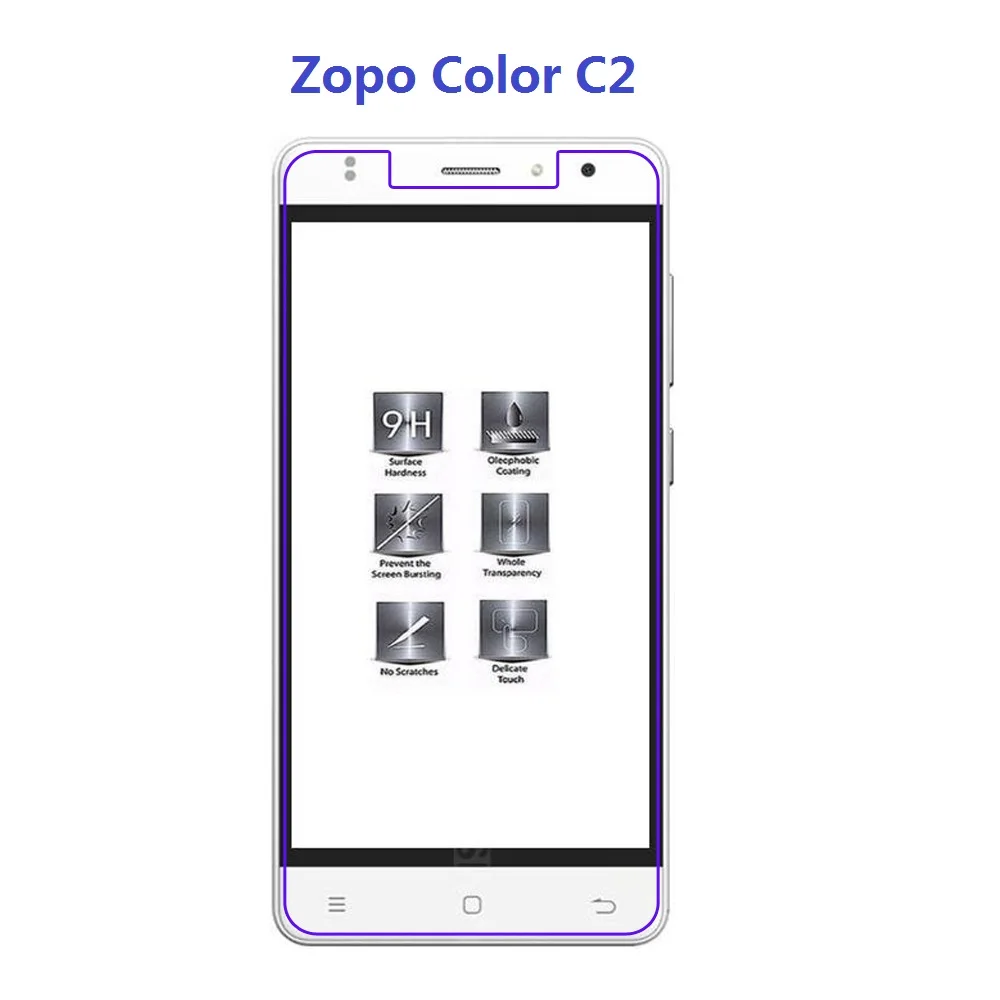 Закаленное стекло 9H 2.5D для Zopo Color C2 защита экрана премиум класса от царапин
