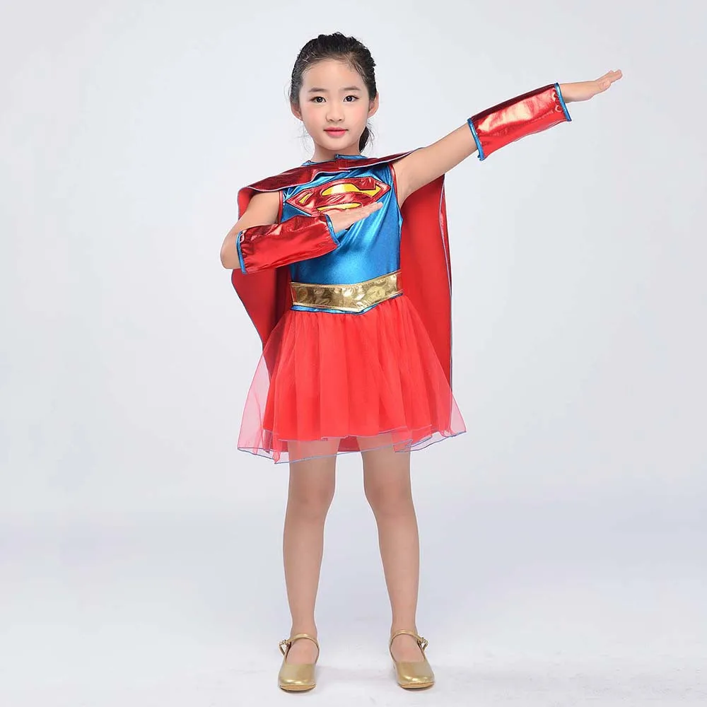 Костюм супергероев для девочек, костюм бэтгёрл, Wonder women, костюм Робина, платье Супергерл, костюм супергероя на Хэллоуин из фильма и телевизора для детей