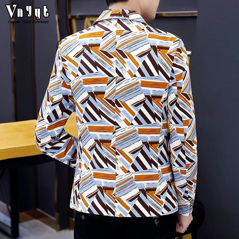 

HO 2020 men printed character blazer In the spring of the new trend of the handsome leisure blazer