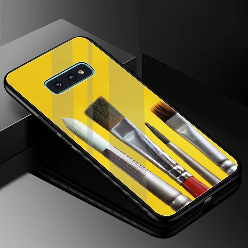 Gerleek стекло ТПУ макияж кисти чехол для Samsung S7 Edge S9 S8 Plus Note 8 9 S10 | Мобильные телефоны