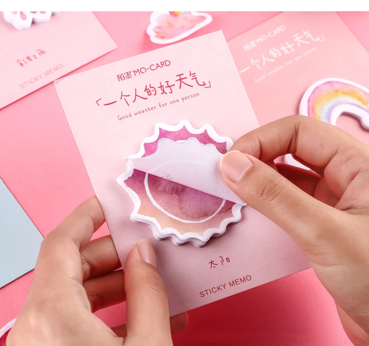 Kawaii погодные дождевые радужные Стикеры для заметок маркер блокнот флаги Скрапбукинг Канцелярские товары школьные офисные принадлежности sl2109