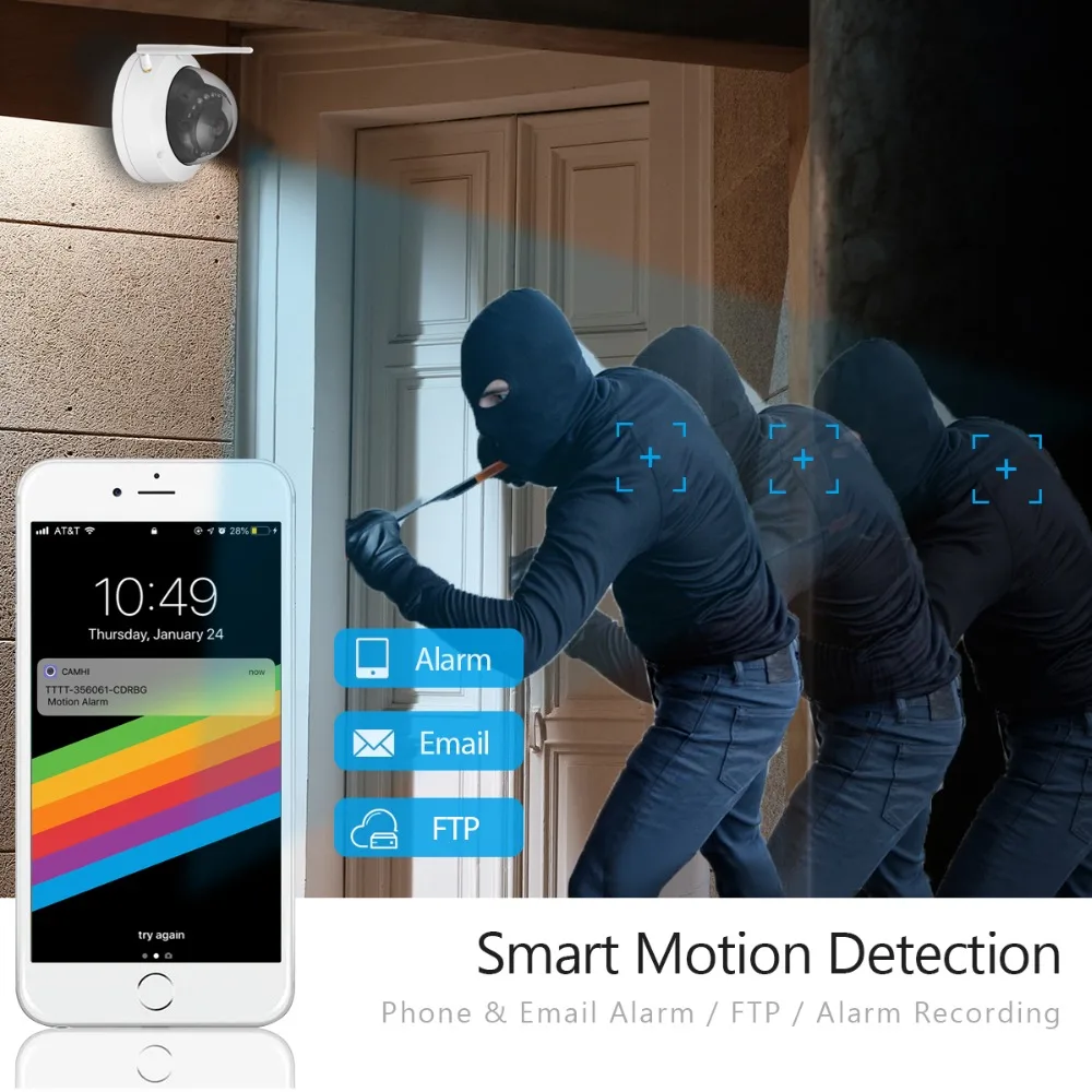 BESDER CamHi Wifi наружная ip камера 1080P/720P Водонепроницаемая 2.0MP беспроводная