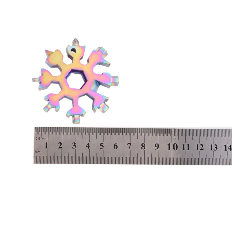 

EDC Tool 18-in-1 multi-tool card combination Compact and portable outdoor products Snowflake EDC tool card