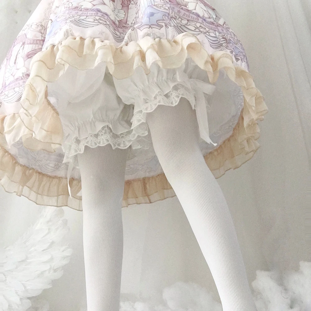Белые шаровары Lolita хлопковые шорты с тыквой милые безопасные шифоновые для