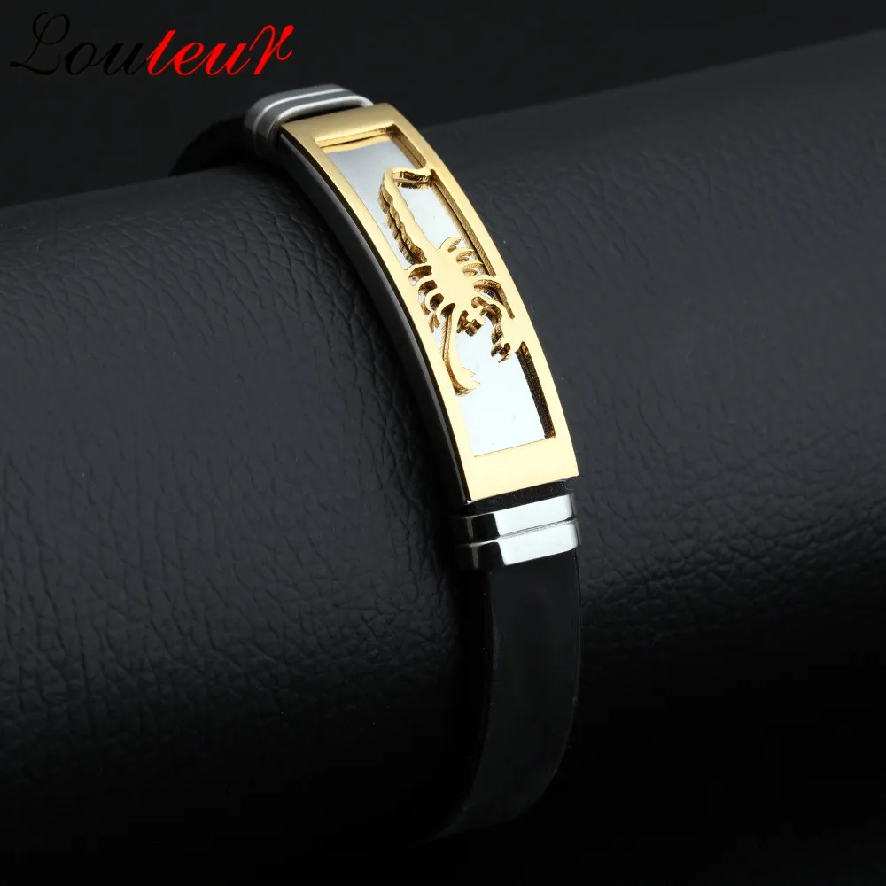 Браслеты мужские Регулируемые из силикона и резины нержавеющая сталь|silicone rubber