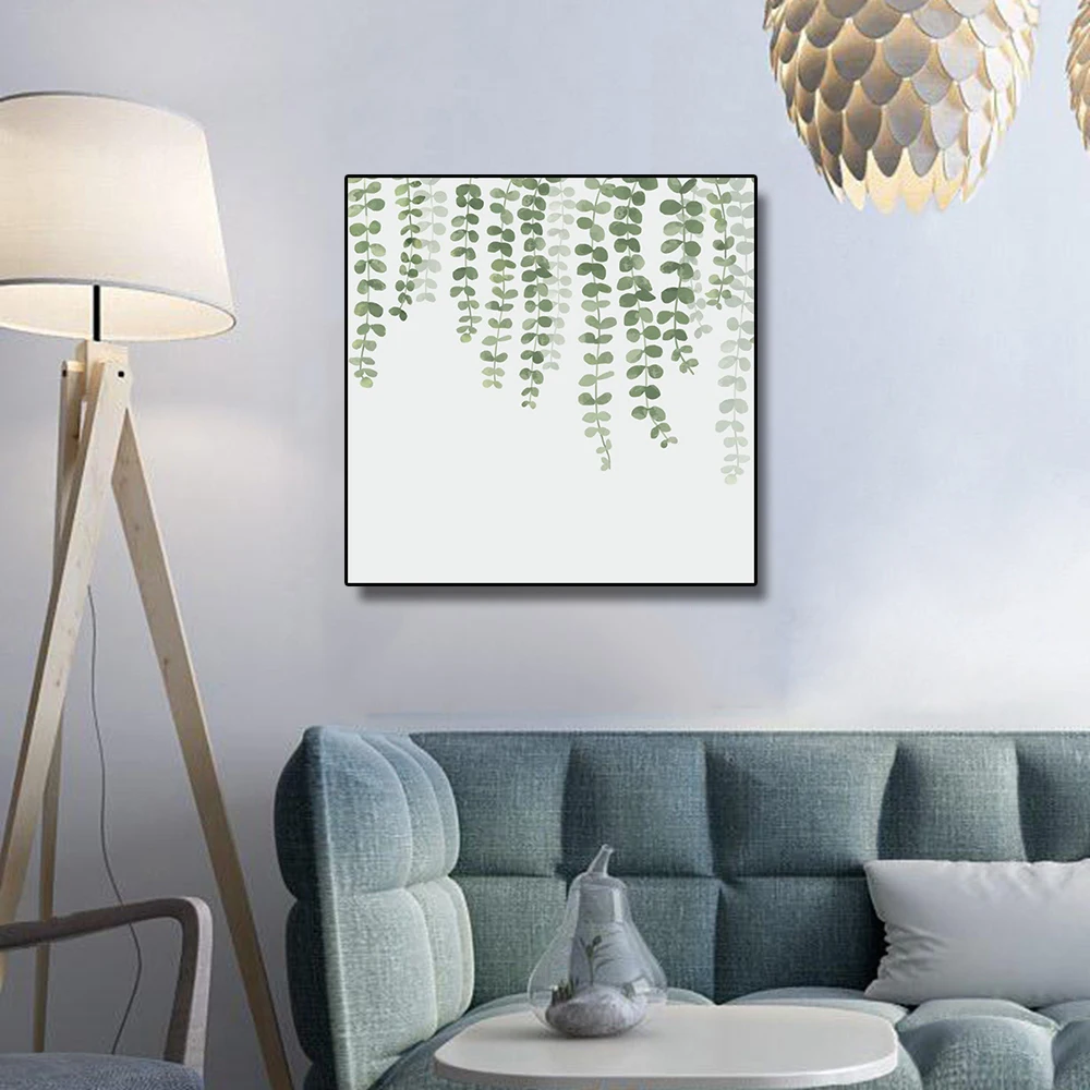 Зеленые растения абстрактные современные холст живопись каллиграфия Дома кухни