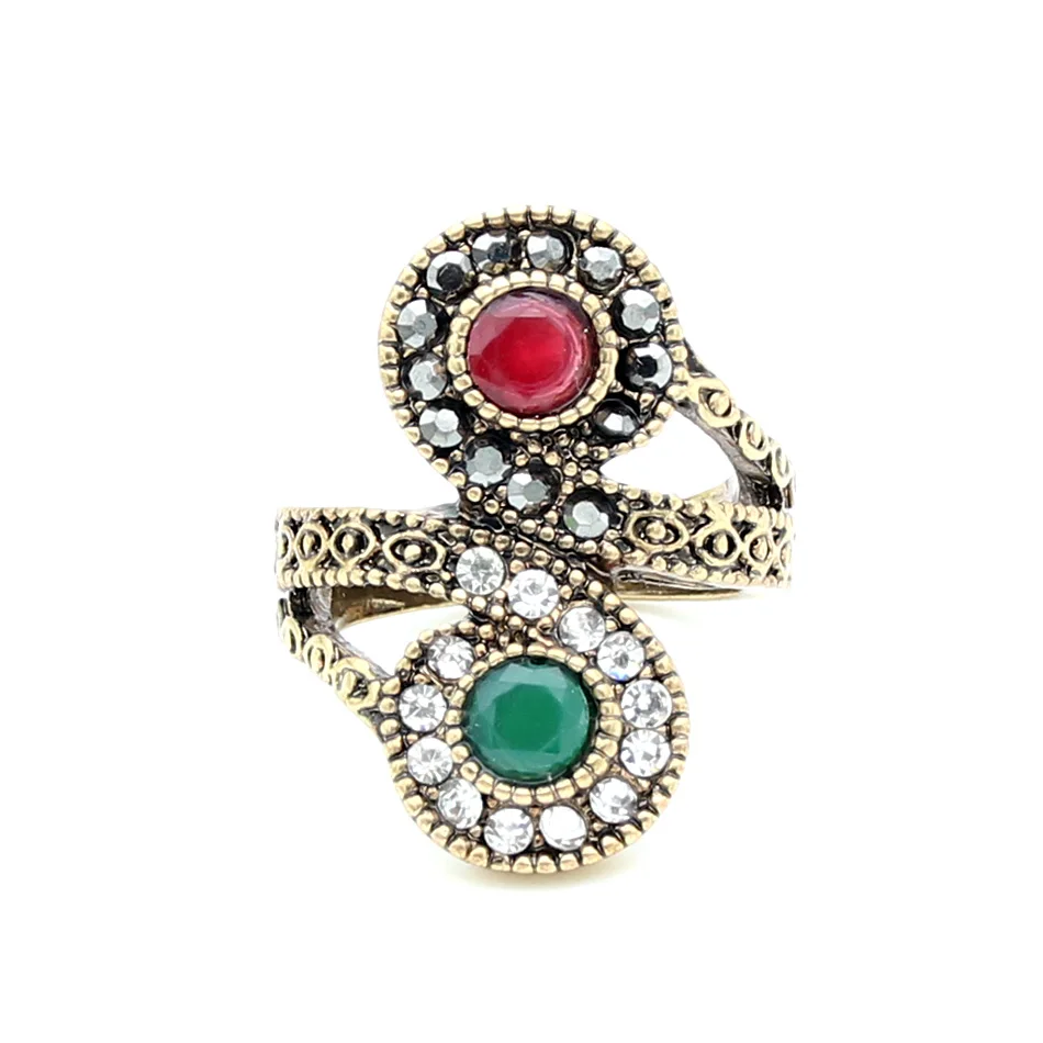 Новинка античное марокканское кольцо ретро стиль золотой цвет кристалл полый