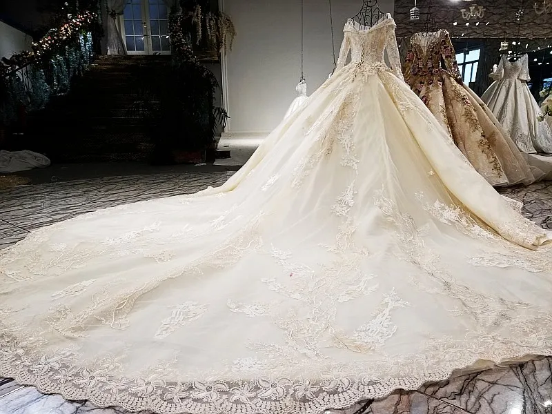 LS09841 свадебное платье с рукавамиреальные картины оригинальные дизайн длинными