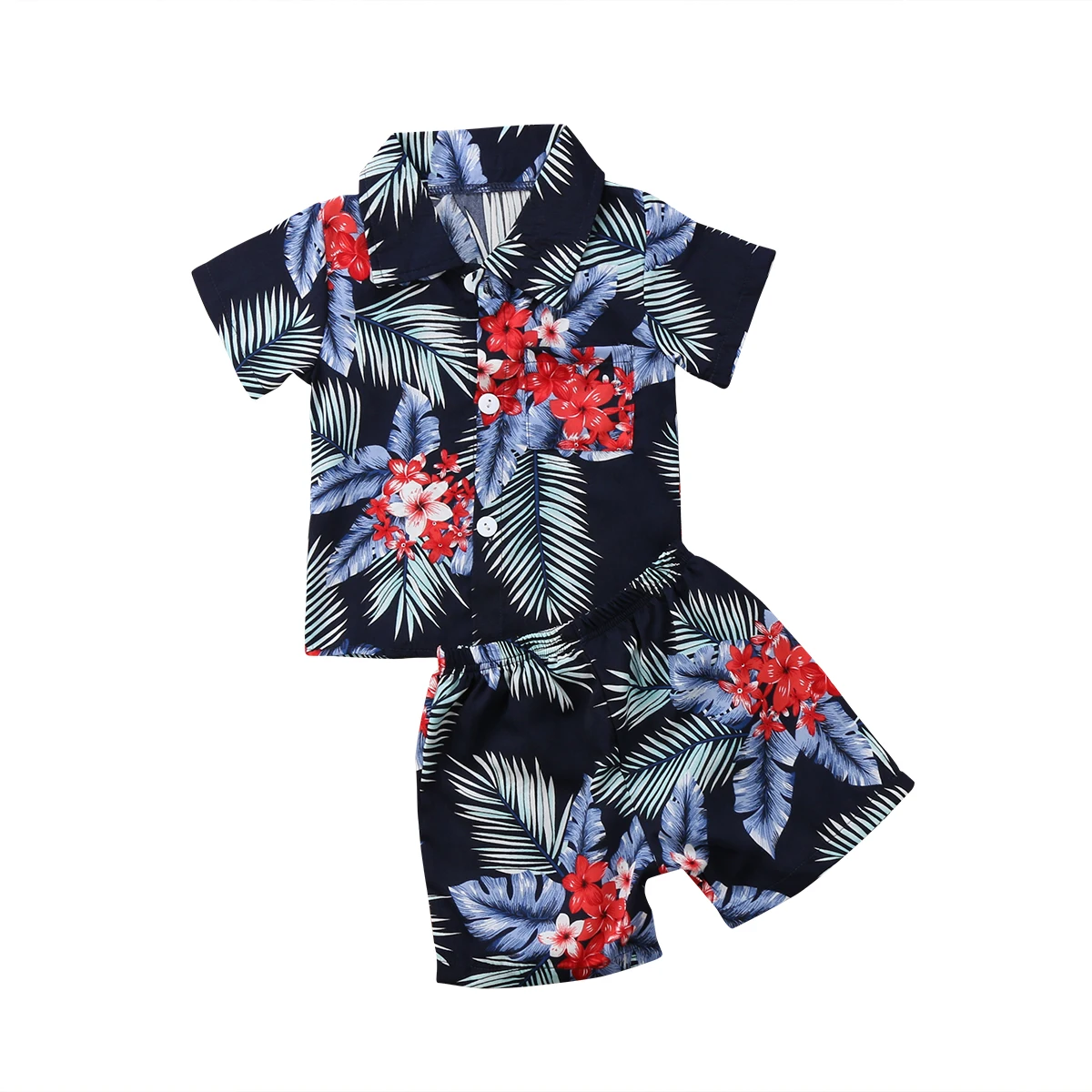 

Beach clothes 2pcs Toddler Infant Kid Baby Boys Floral Print T-shirt Tops+Pants Summer Outfits Clothes Set Size 2-6T
