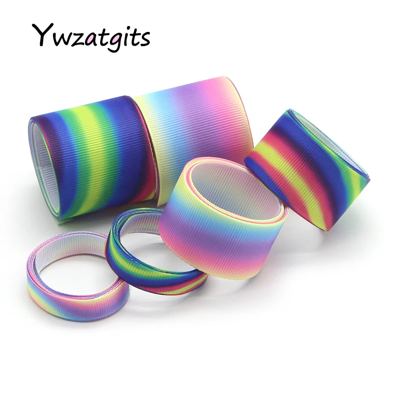 Ywzatgits 2y/5y/6y 10/25/40 мм Радуга Цвет корсажные ленты для самостоятельного изготовления обрезанная лента для упаковки швейная фурнитура YS0304