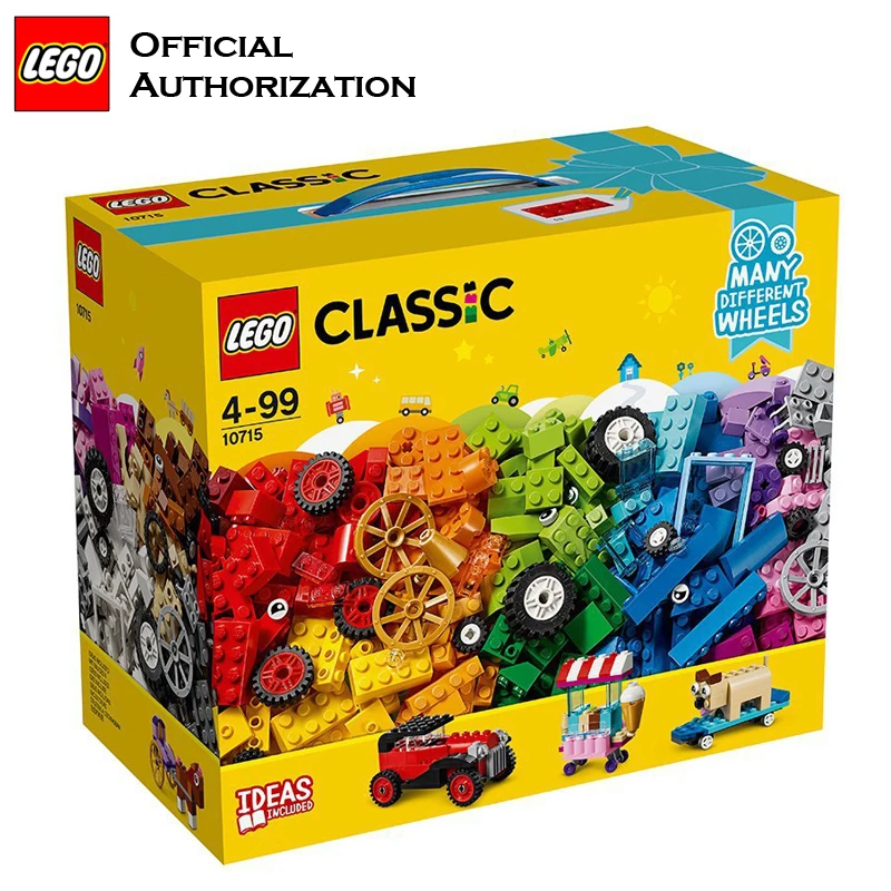 Новые забавные Конструкторы LEGO игрушки с колесами модели строительные красочные