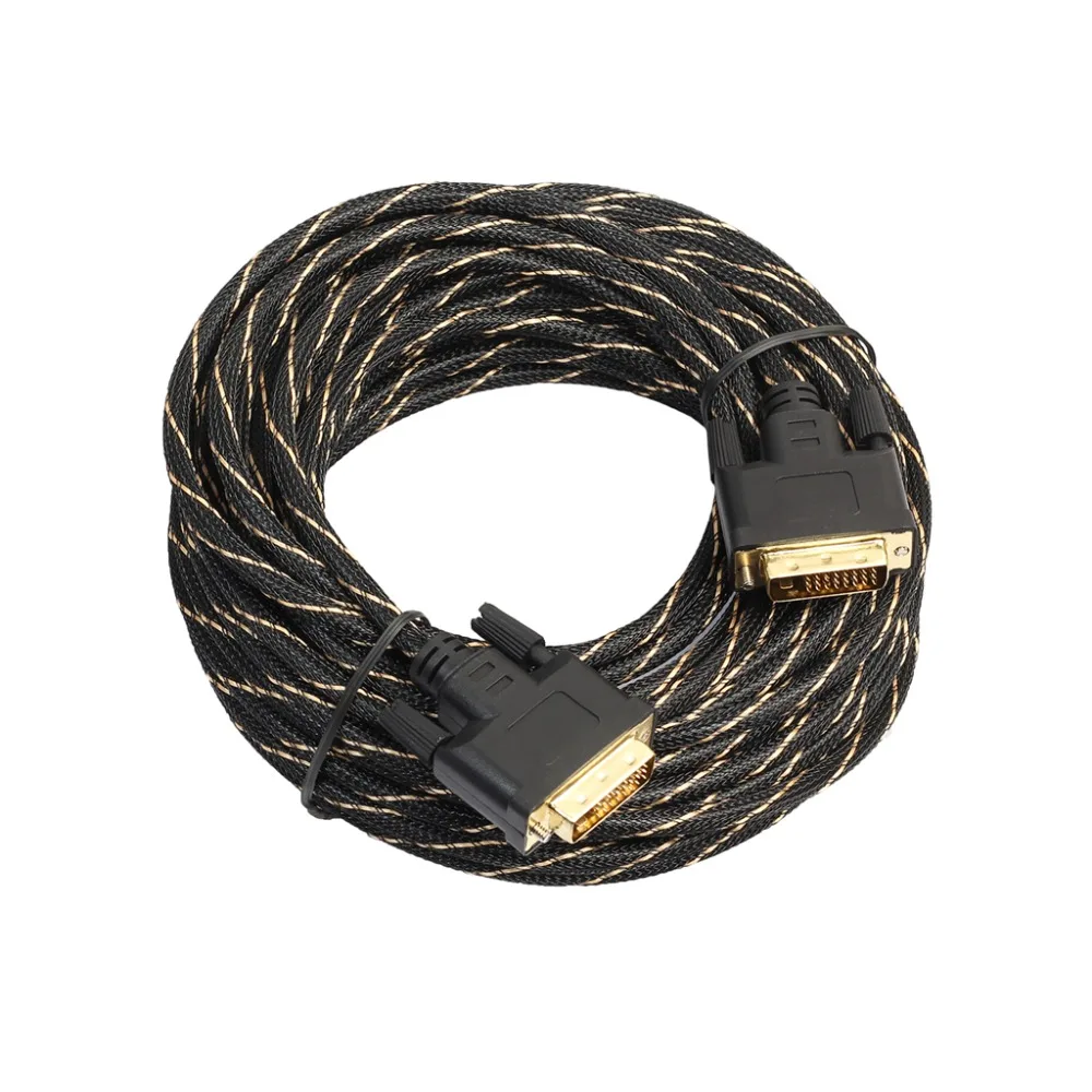 REXLIS ЖК-дисплей Цифровой Монитор DVI D к DVI-D Золото Мужской 24+ 1 Pin Dual Link ТВ кабель для TFT 0,5 м/1 м/1,8 м/3 m/5 m/10 m/15 m