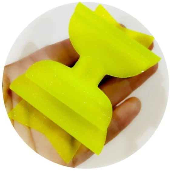 yellow 3,5 дюймов водонепроницаемый принцесса заколки желе банты, заколки для волос Танцевальная вечеринка бант заколка для волос матовый текстурированный блеск банты - Цвет: yellow
