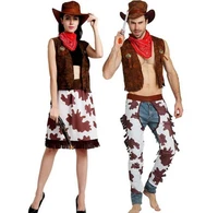 halloween costumes for cowboy cosplay clothing american western kids adult holiday party hero cowgirl performance costume