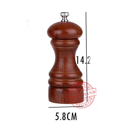 5 Inch -14.2CM Мокитанд соль и перец мельницы Европейский Бук деревянная ручная мельница для перца пищевой углеродистой стали мельница 5' 6' 8' 10' соль мельница - Цвет: 5 Inch -14.2CM