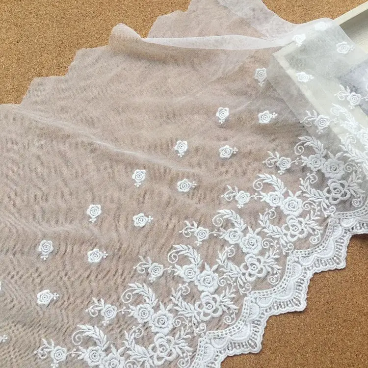 

Wide 30CM export mesh cotton thread embroidered lace Water soluble lace DIY clothing skirt accessorie