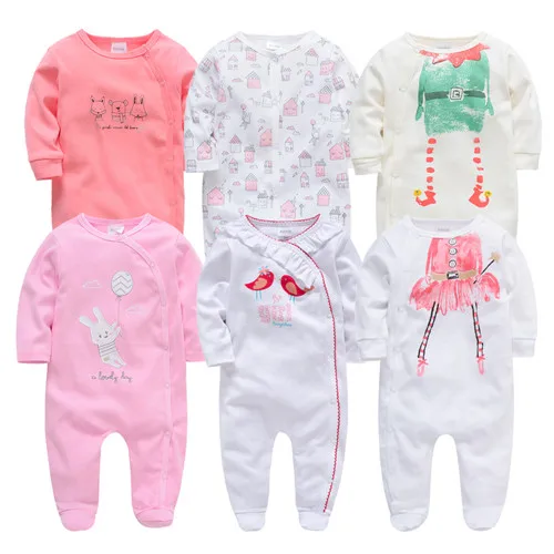 374188428587 Kavkas/6 шт., детские комбинезоны из 3 предметов, летняя одежда с длинными рукавами для малышей, хлопковый комбинезон с рисунком для новорожденных 0-12 месяцев, roupa de bebe - Цвет: 374188428587