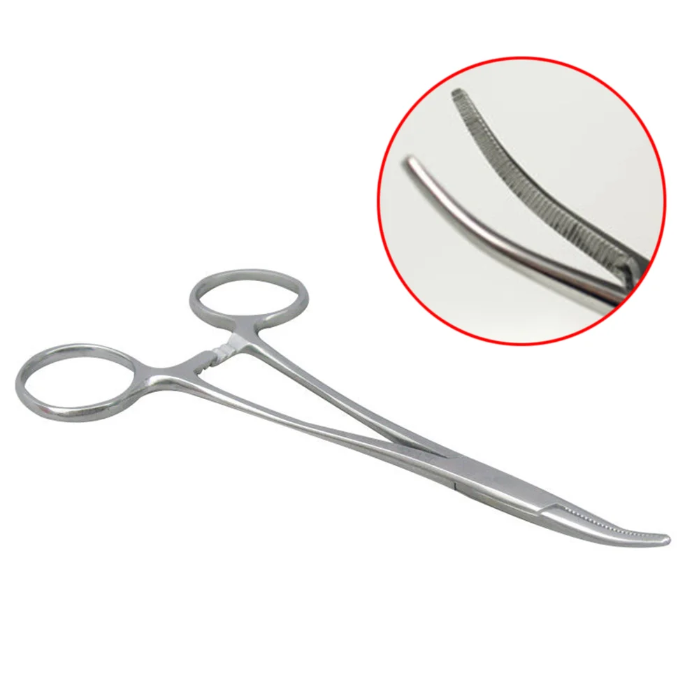 Stainless Steel Fishing Curved Tip Hemostat 12.5cm Haemostatic Locking Clamps Forceps Scissors Pliers